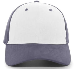 Pacific Headwear 101C Brushed Cotton Hook-and-Loop Cap - White Graphite - White Dark Gray / 7’’ - 7 7/8’’