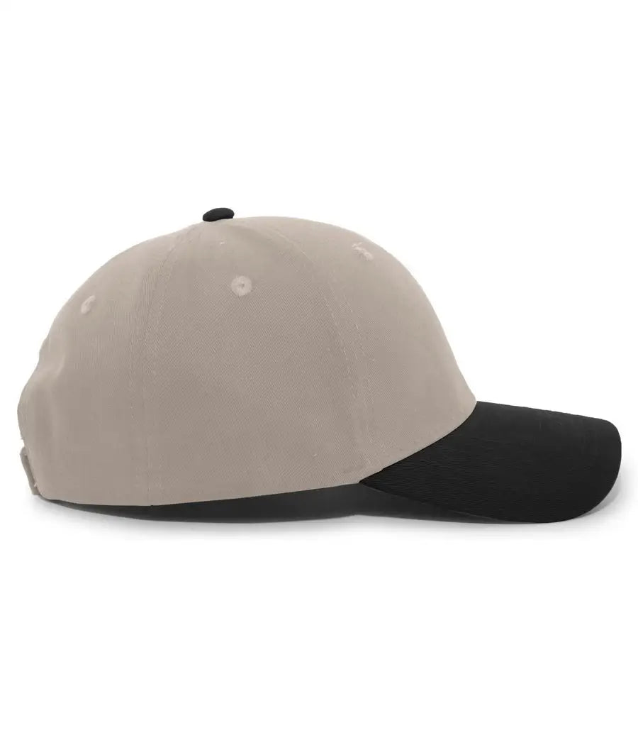 Pacific Headwear 101C Brushed Cotton Twill Hook-And-Loop Adjustable Cap - Khaki Black - Khaki Black / 7’’ - 7 7/8’’