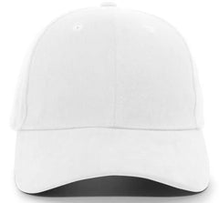 Pacific Headwear 101C Brushed Cotton Twill Hook-And-Loop Adjustable Cap - White - White / 7’’ - 7 7/8’’