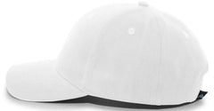 Pacific Headwear 101C Brushed Cotton Twill Hook-And-Loop Adjustable Cap - White - White / 7’’ - 7 7/8’’