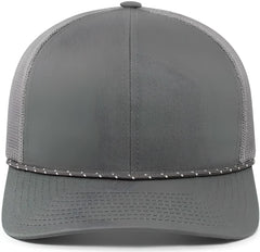 Pacific Headwear 104BR Trucker Snapback Braid Cap - Graphite - Dark Gray / 7’’ - 7 7/8’’