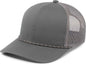Pacific Headwear 104BR Trucker Snapback Braid Cap - Graphite - Dark Gray / 7’’ - 7 7/8’’
