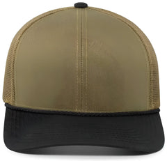 Pacific Headwear 104BR Trucker Snapback Braid Cap - Moss Green Black - Olive Black / 7’’ - 7 7/8’’