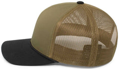 Pacific Headwear 104BR Trucker Snapback Braid Cap - Moss Green Black - Olive Black / 7’’ - 7 7/8’’