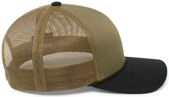 Pacific Headwear 104BR Trucker Snapback Braid Cap - Moss Green Black - Olive Black / 7’’ - 7 7/8’’