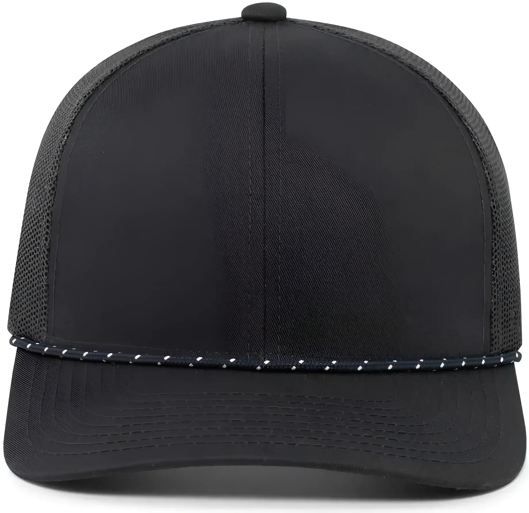 Pacific Headwear 104BR Trucker Snapback Braid Cap - Navy - Navy / 7’’ - 7 7/8’’