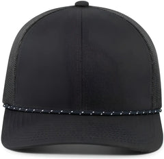 Pacific Headwear 104BR Trucker Snapback Braid Cap - Navy - Navy / 7’’ - 7 7/8’’