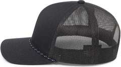 Pacific Headwear 104BR Trucker Snapback Braid Cap - Navy - Navy / 7’’ - 7 7/8’’