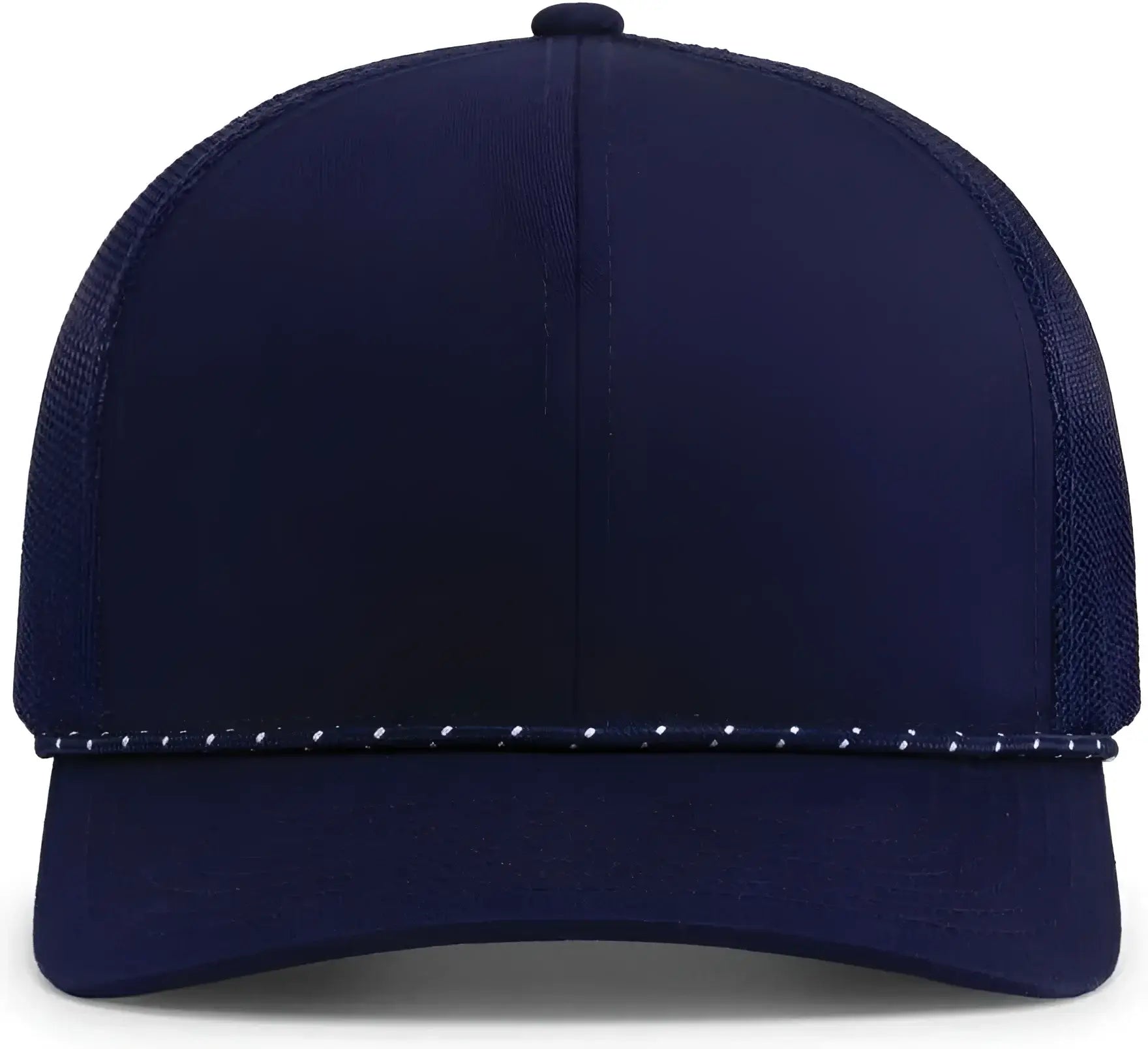 Pacific Headwear 104BR Trucker Snapback Braid Cap - True Navy - True Navy / 7’’ - 7 7/8’’