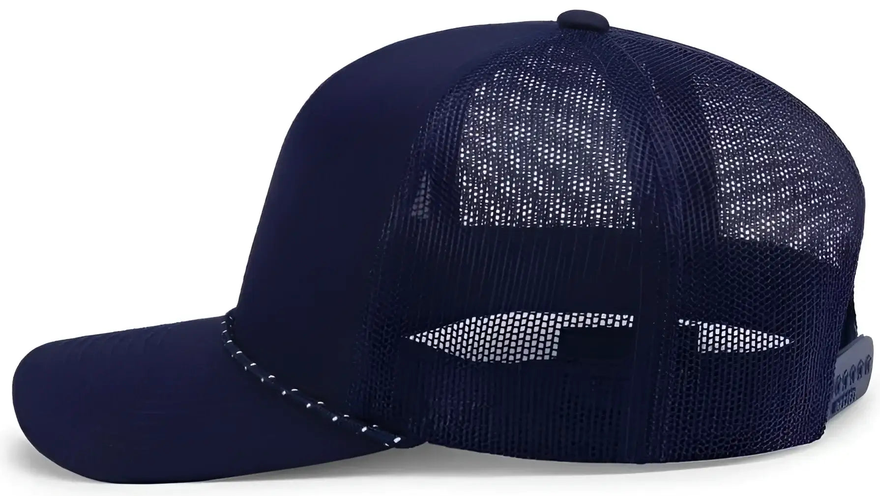 Pacific Headwear 104BR Trucker Snapback Braid Cap - True Navy - True Navy / 7’’ - 7 7/8’’