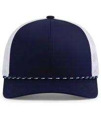 Pacific Headwear 104BR Trucker Snapback Braid Cap - True Navy White True Navy - True Navy White True Navy / 7’’ - 7