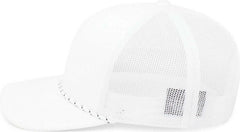 Pacific Headwear 104BR Trucker Snapback Braid Cap - White - White / 7’’ - 7 7/8’’