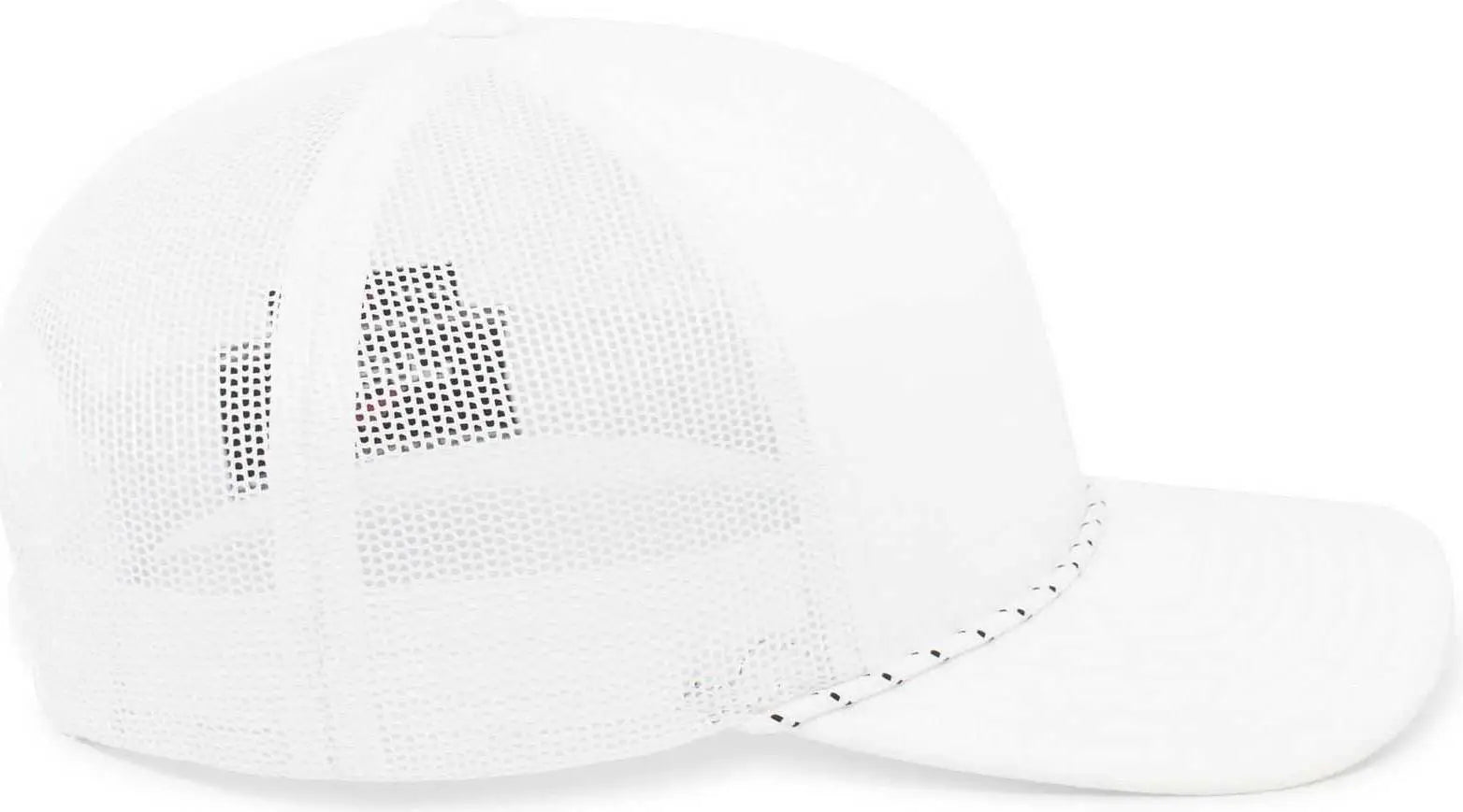 Pacific Headwear 104BR Trucker Snapback Braid Cap - White - White / 7’’ - 7 7/8’’