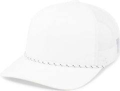 Pacific Headwear 104BR Trucker Snapback Braid Cap - White - White / 7’’ - 7 7/8’’