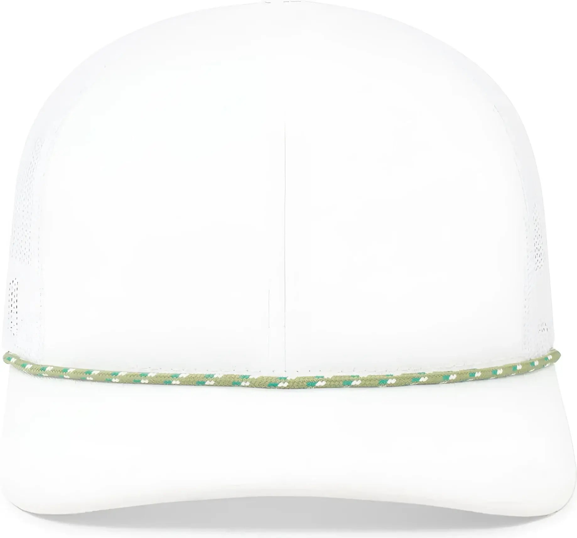 Pacific Headwear 104BR Trucker Snapback Braid Cap - White Moss Green - White Moss Green / 7’’ - 7 7/8’’