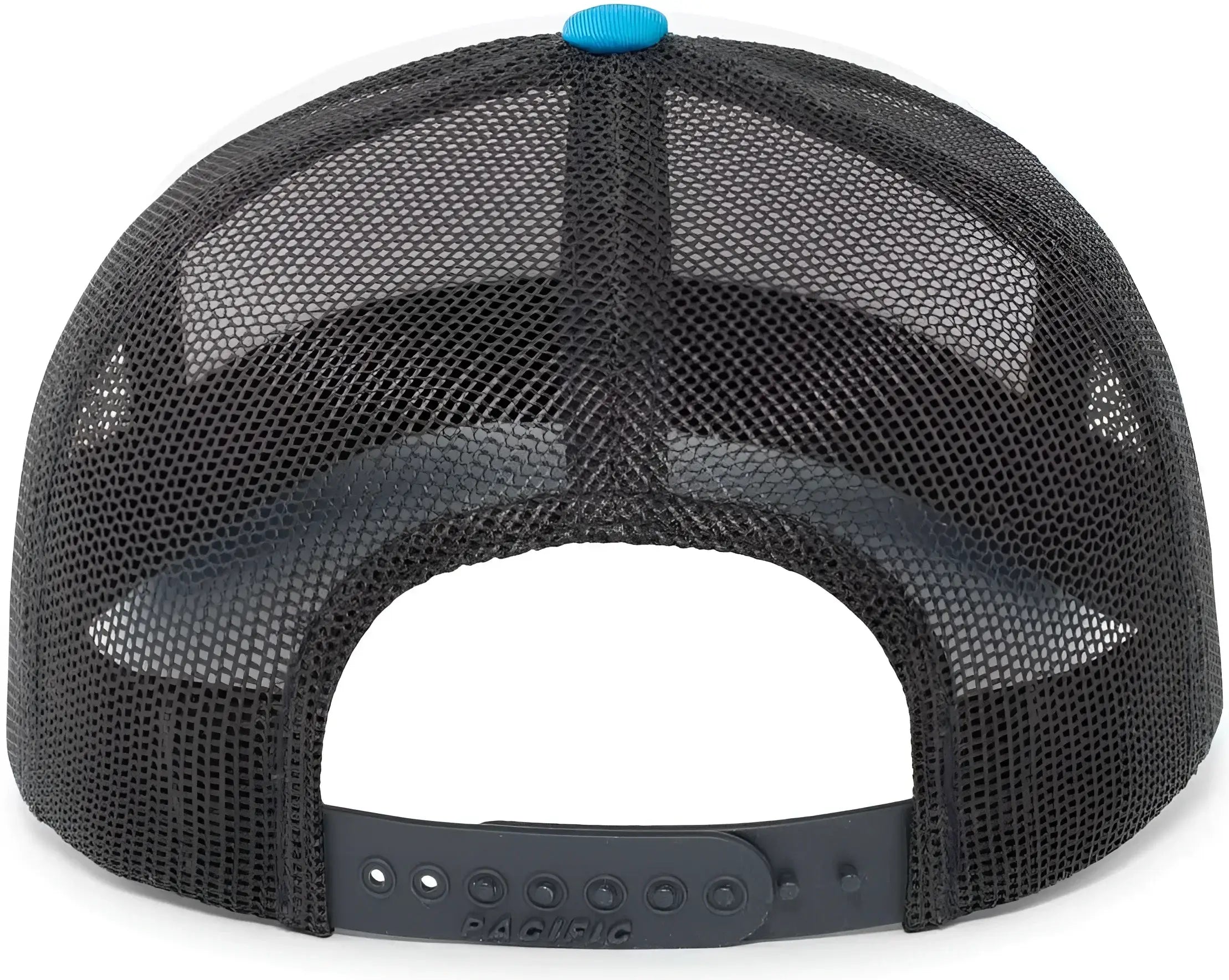 Pacific Headwear 104BR Trucker Snapback Braid Cap - White Navy Panther Teal - White Navy Panther Teal / 7’’ - 7 7/8’’