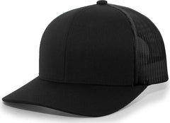 Pacific Headwear 104C Trucker Snapback Cap Black Black / 6 1/2’’ 7’’