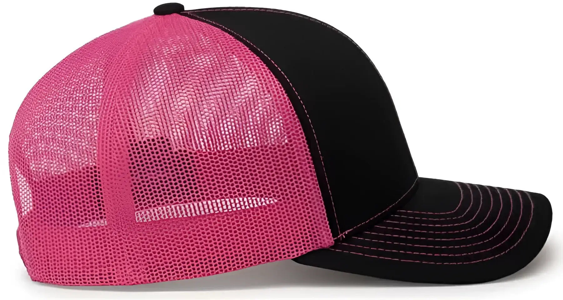 Pacific Headwear 104C Trucker Snapback Cap - Black Pink - Black Pink / 7’’ - 7 7/8’’