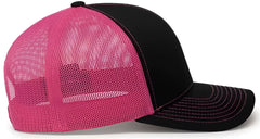 Pacific Headwear 104C Trucker Snapback Cap Black Pink Black Pink / 7’’ 7 7/8’’