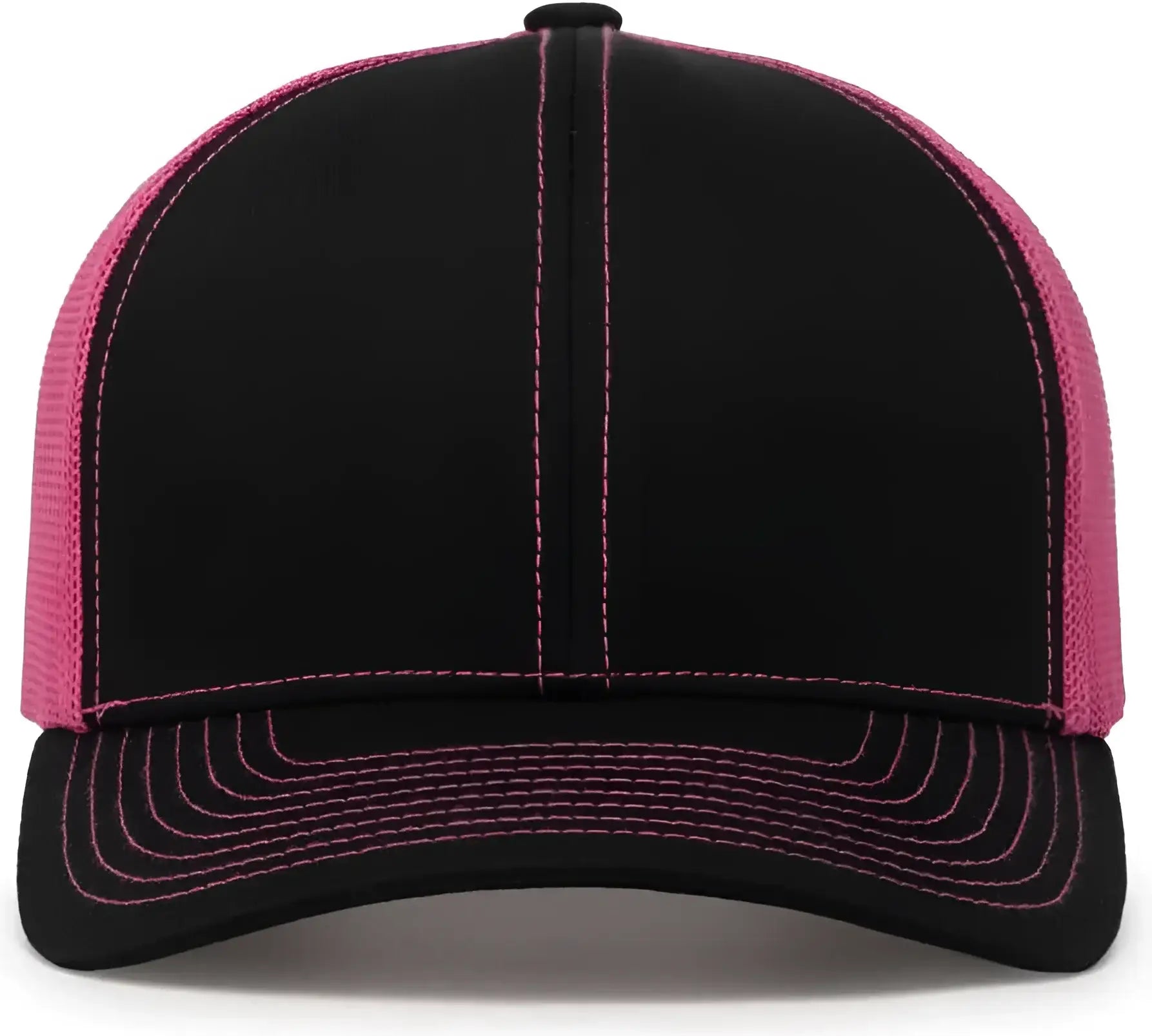 Pacific Headwear 104C Trucker Snapback Cap - Black Pink - Black Pink / 7’’ - 7 7/8’’