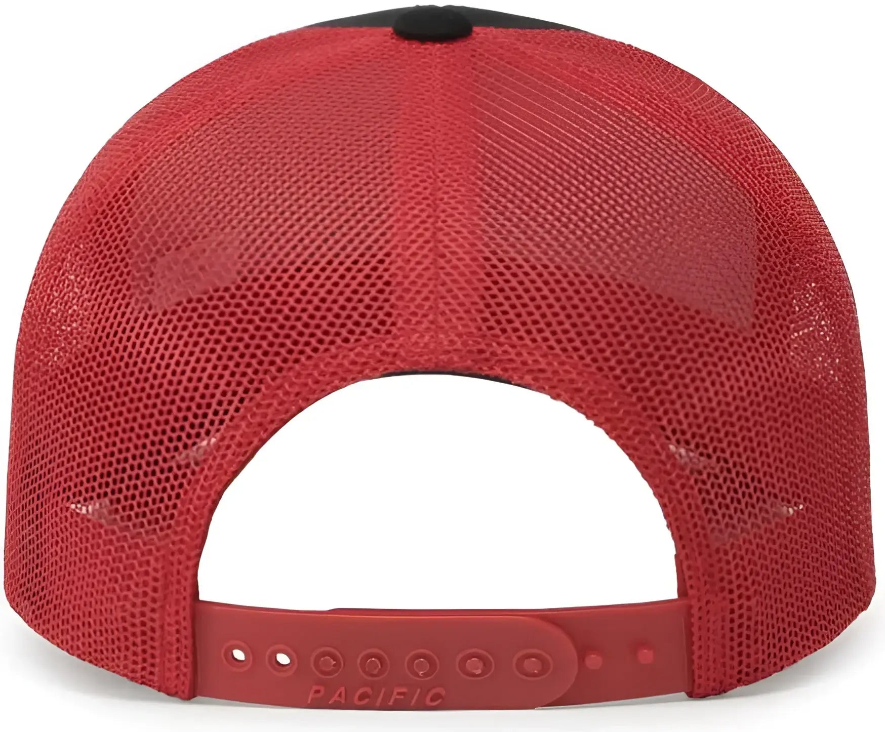 Pacific Headwear 104C Trucker Snapback Cap - Black Red Black - Black Red Black / 7’’ - 7 7/8’’