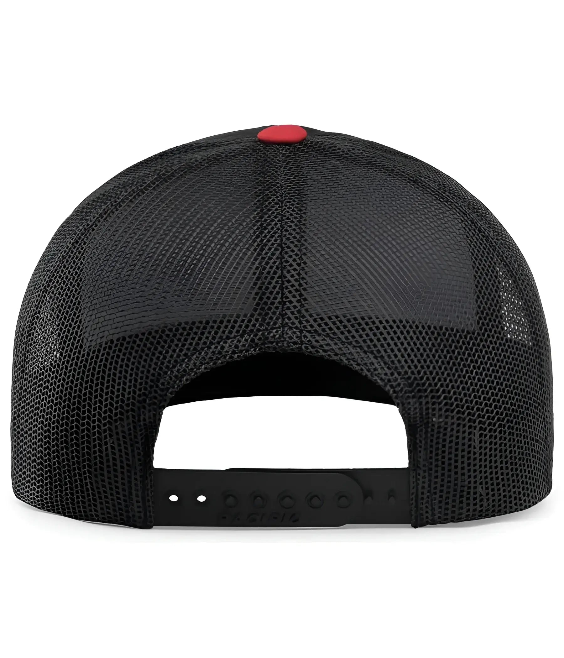 Pacific Headwear 104C Trucker Snapback Cap - Black Red - Black Red / 7’’ - 7 7/8’’