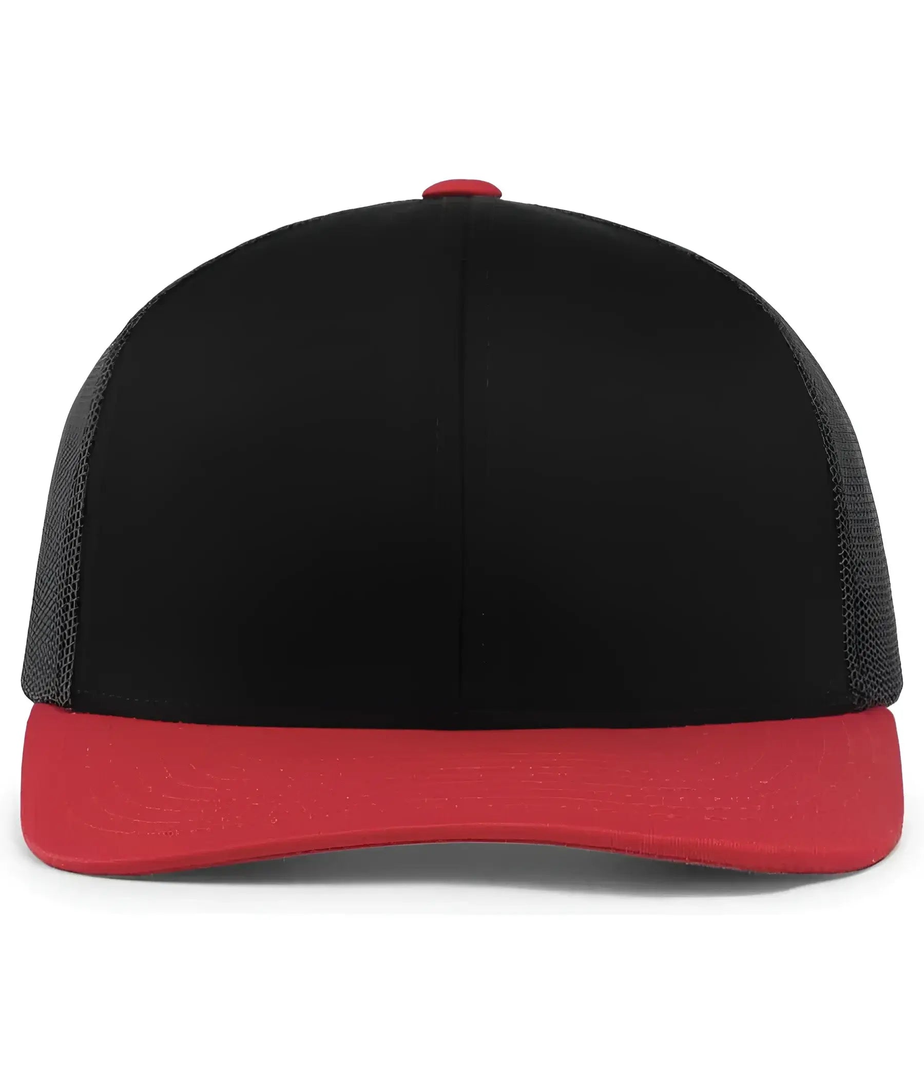 Pacific Headwear 104C Trucker Snapback Cap - Black Red - Black Red / 7’’ - 7 7/8’’