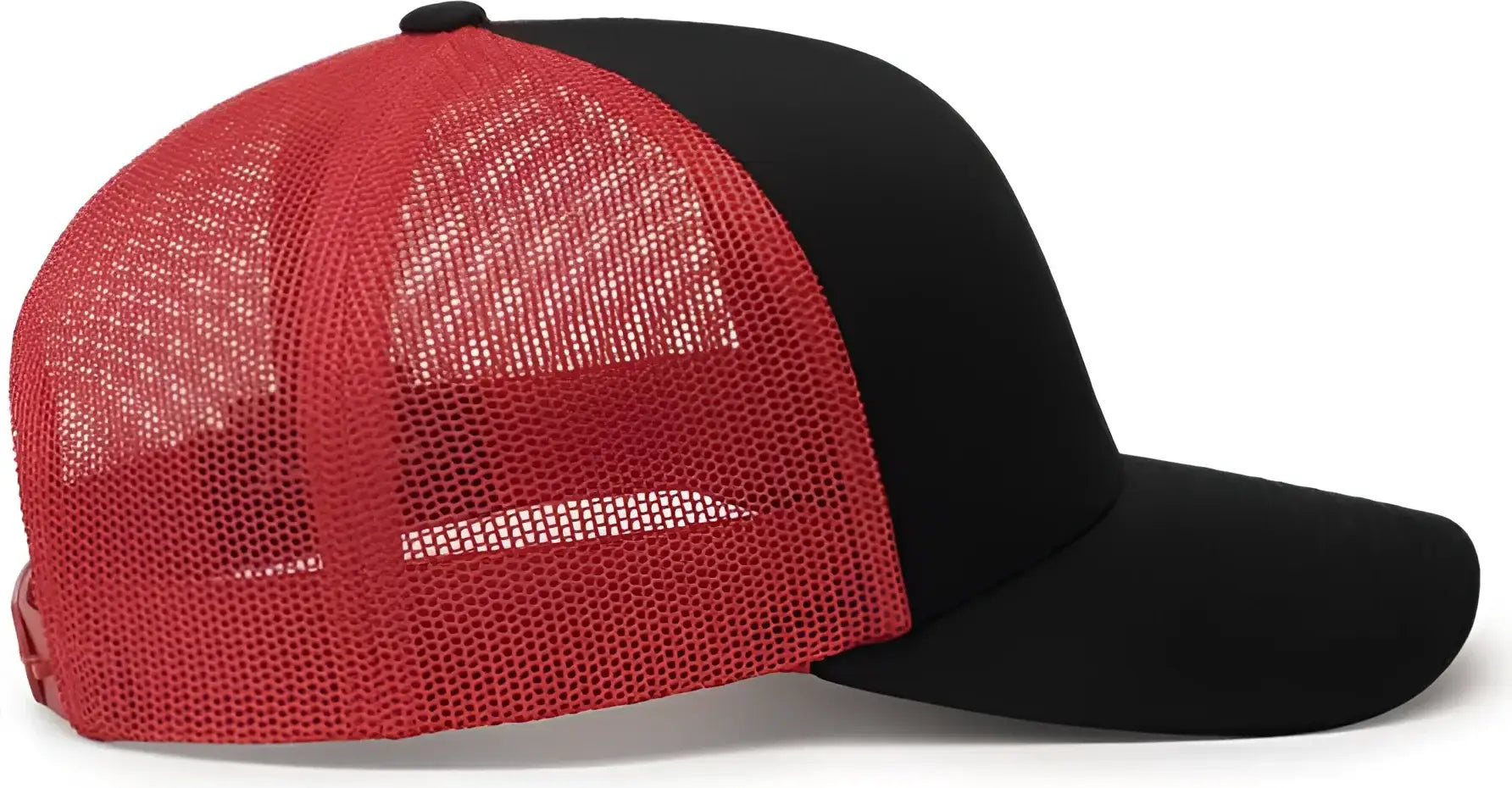 Pacific Headwear 104C Trucker Snapback Cap - Black Red Black - Black Red Black / 7’’ - 7 7/8’’