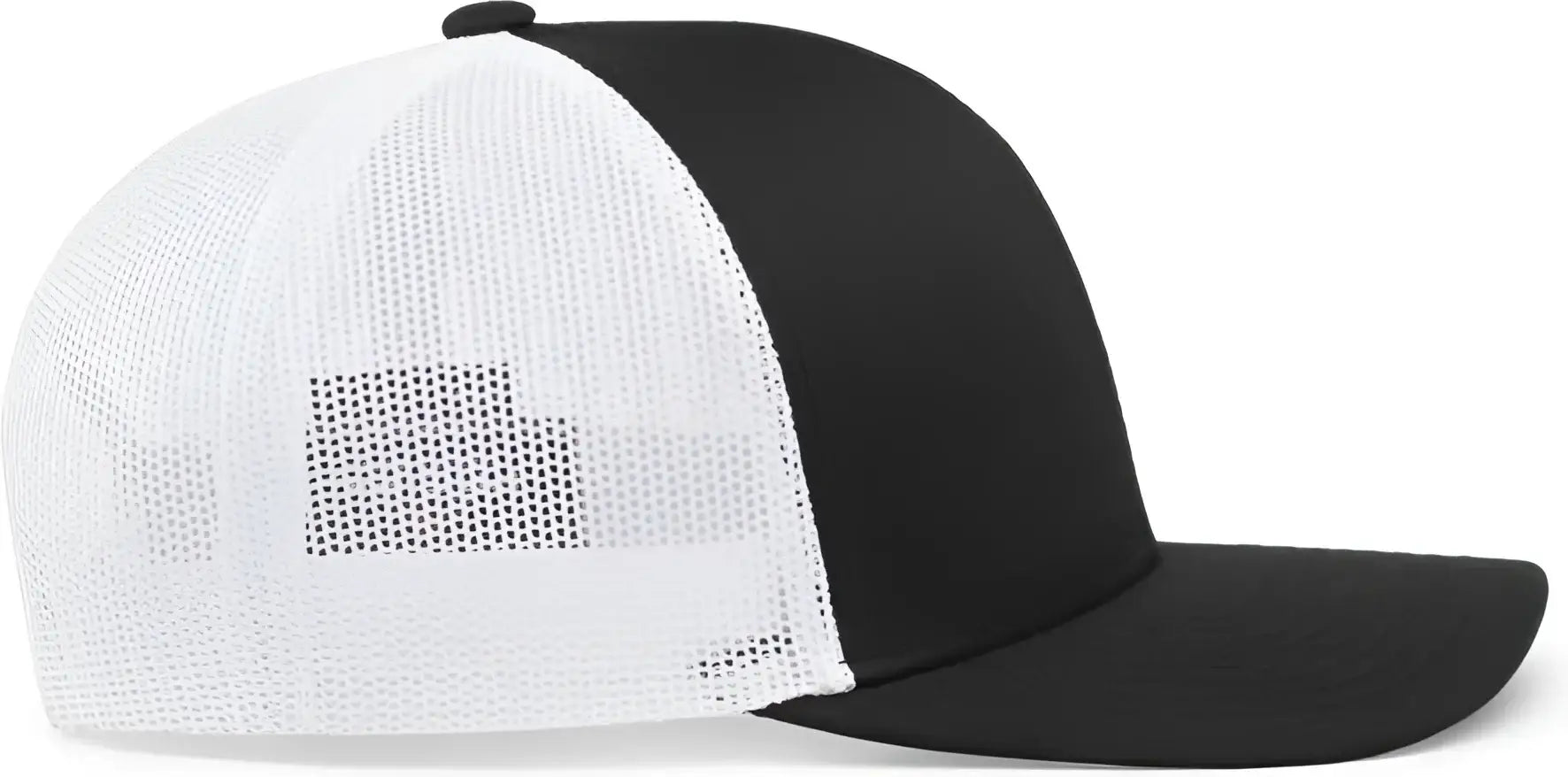 Pacific Headwear 104C Trucker Snapback Cap - Black White