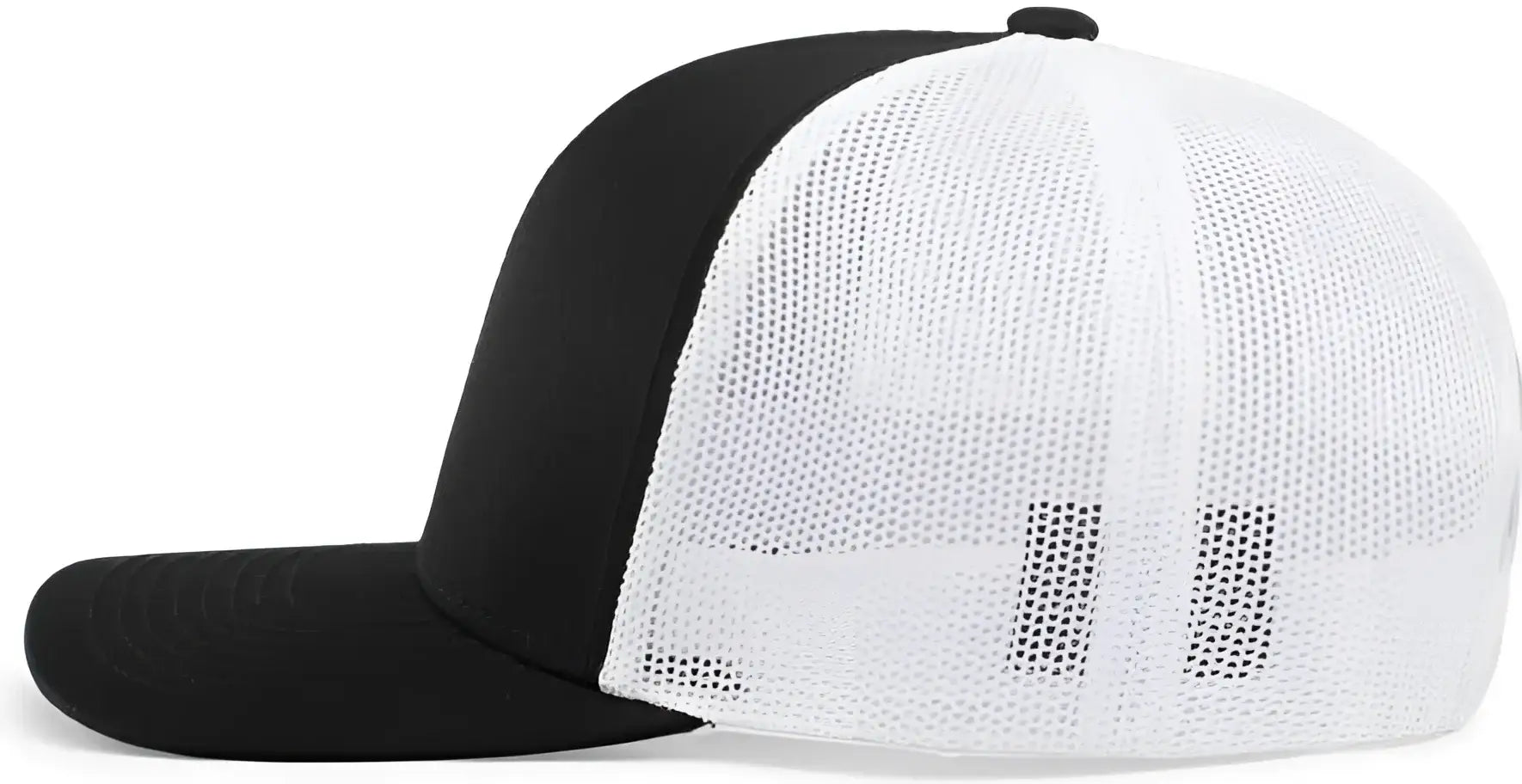 Pacific Headwear 104C Trucker Snapback Cap - Black White