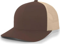 Pacific Headwear 104C Trucker Snapback Cap - Brown Khaki - Brown Khaki / 7’’ - 7 7/8’’