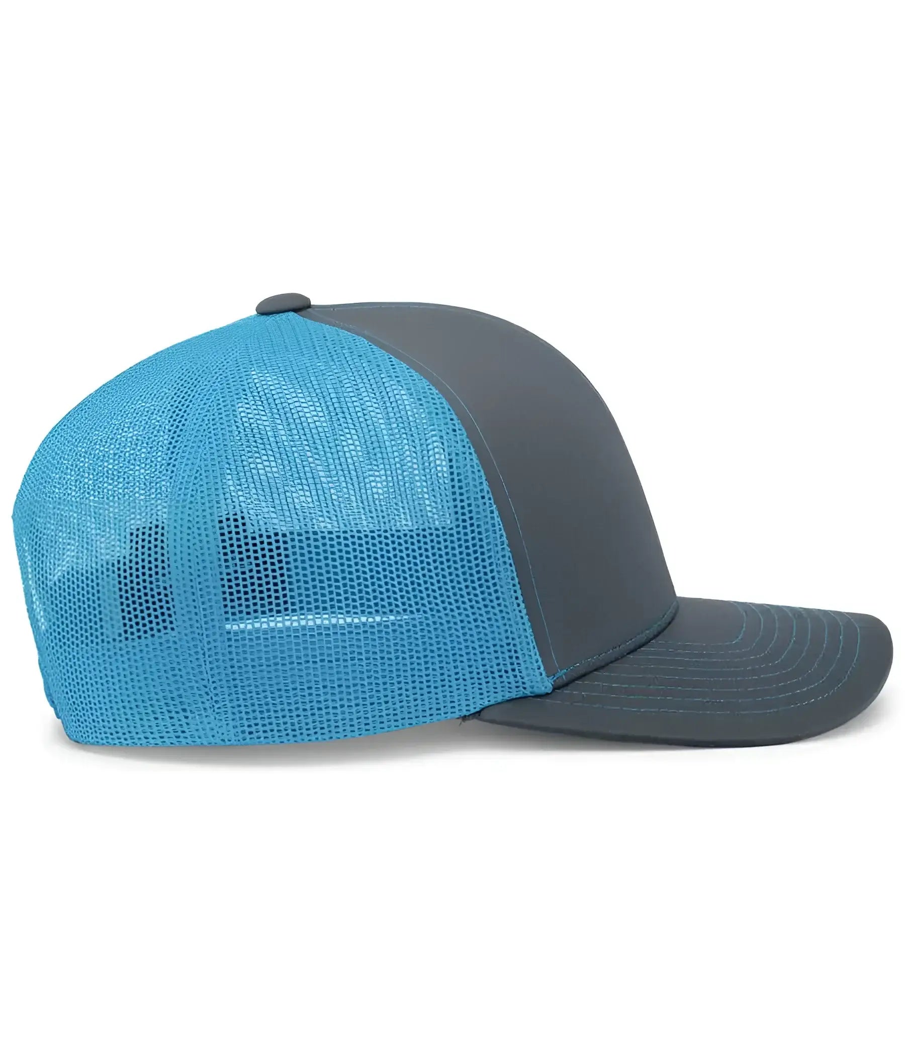 Pacific Headwear 104C Trucker Snapback Cap - Graphite Neon Blue - Dark Gray Blue / 7’’ - 7 7/8’’