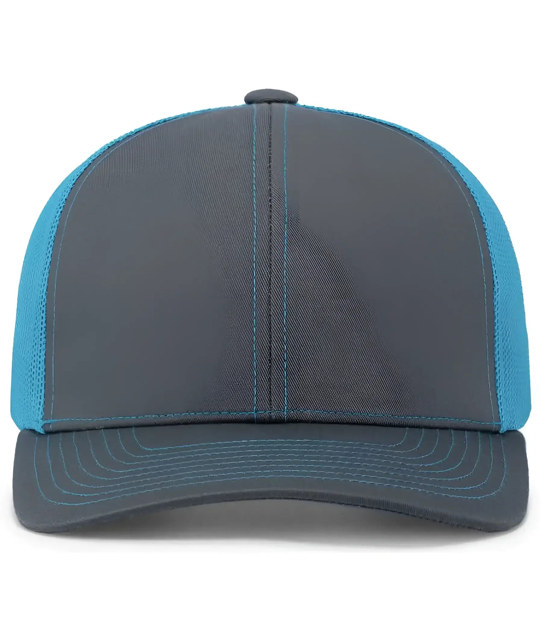 Pacific Headwear 104C Trucker Snapback Cap - Graphite Neon Blue - Dark Gray Blue / 7’’ - 7 7/8’’