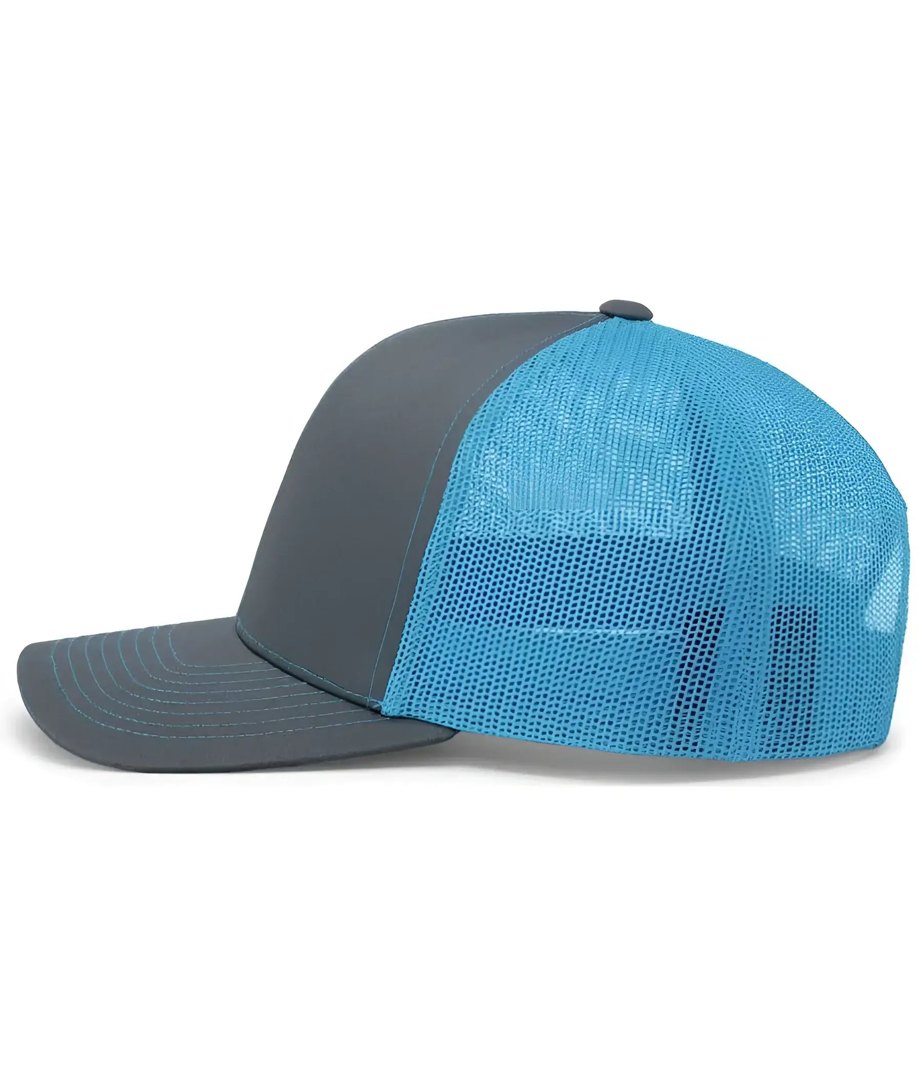 Pacific Headwear 104C Trucker Snapback Cap - Graphite Neon Blue - Dark Gray Blue / 7’’ - 7 7/8’’
