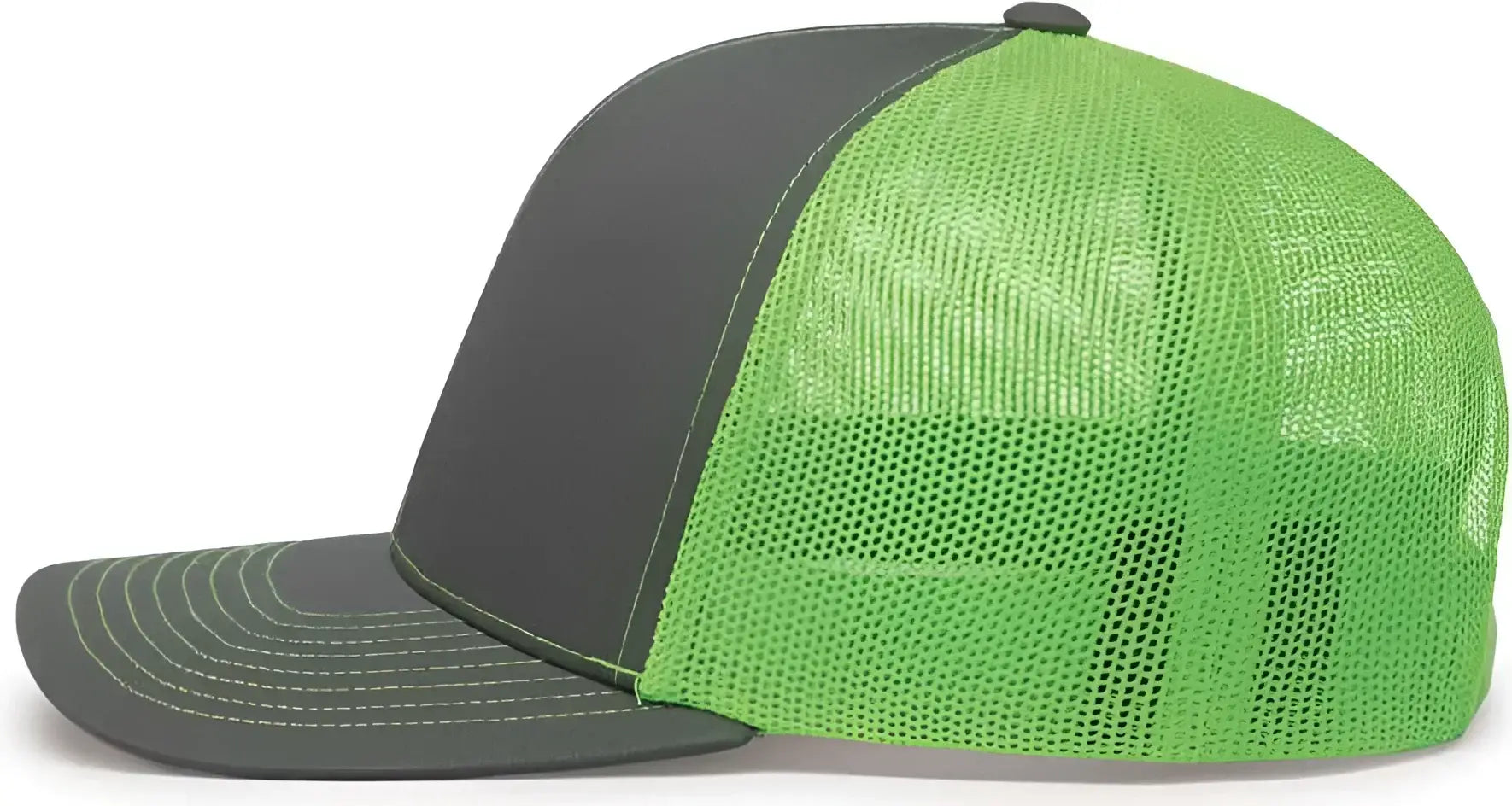 Pacific Headwear 104C Trucker Snapback Cap - Graphite Neon Green - Dark Gray Green / 7’’ - 7 7/8’’