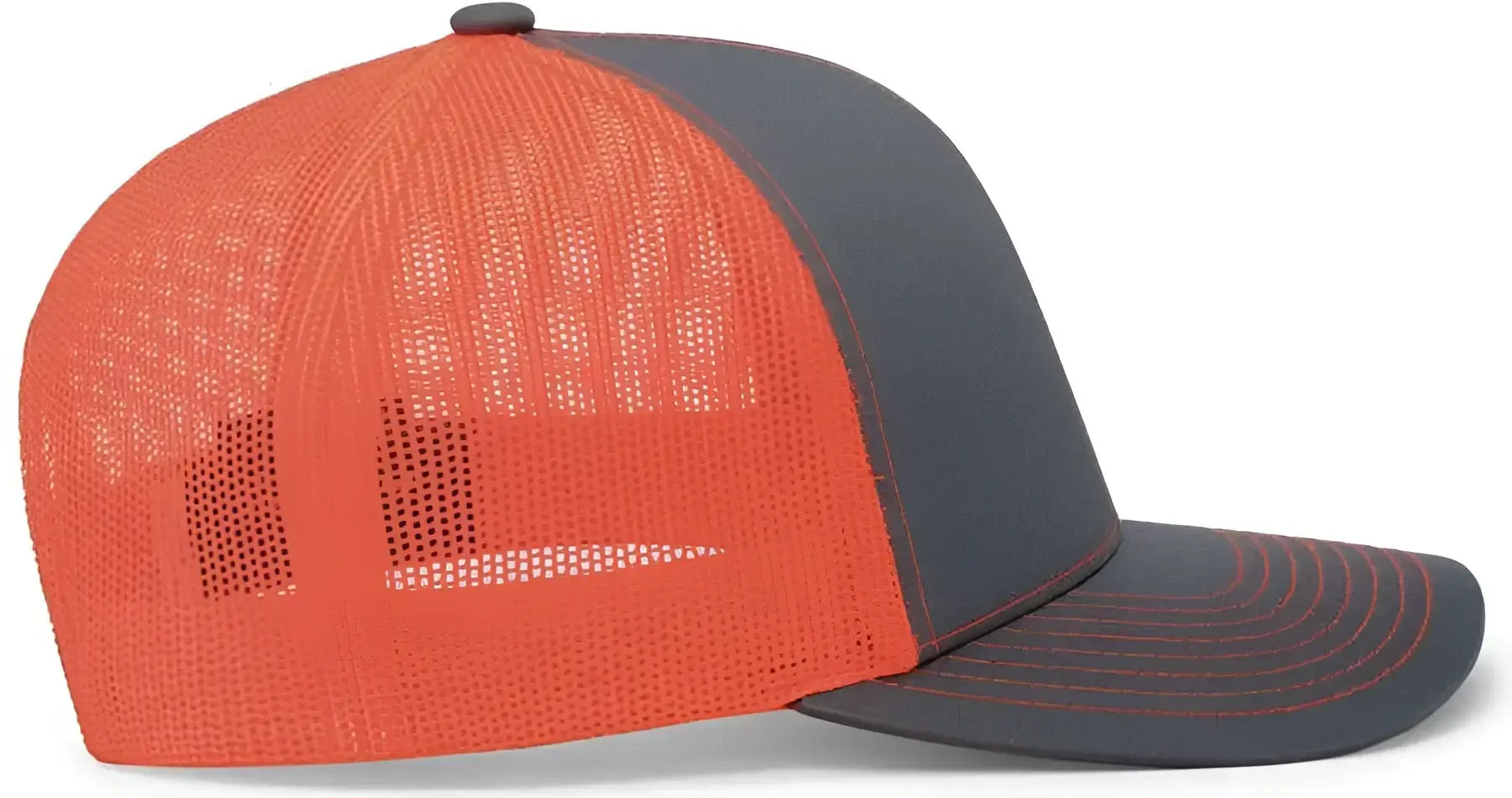 Pacific Headwear 104C Trucker Snapback Cap - Graphite Neon Orange - Dark Gray Orange / 7’’ - 7 7/8’’