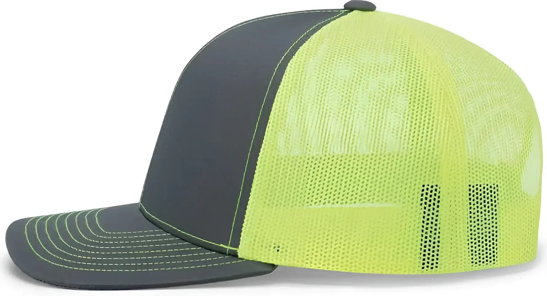 Pacific Headwear 104C Trucker Snapback Cap - Graphite Neon Yellow Graphite - Graphite Neon Yellow Graphite / 7’’ - 7