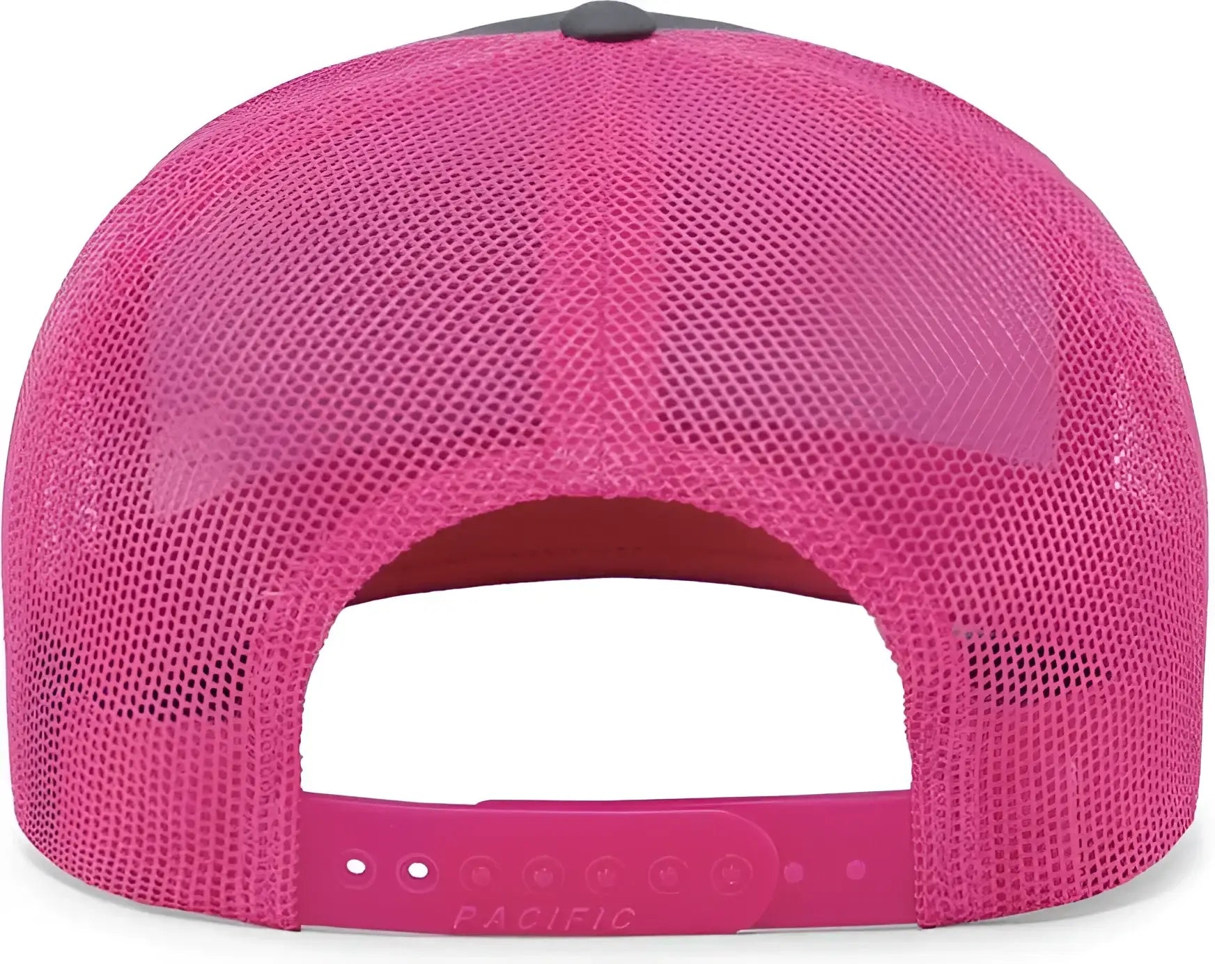 Pacific Headwear 104C Trucker Snapback Cap - Graphite Pink