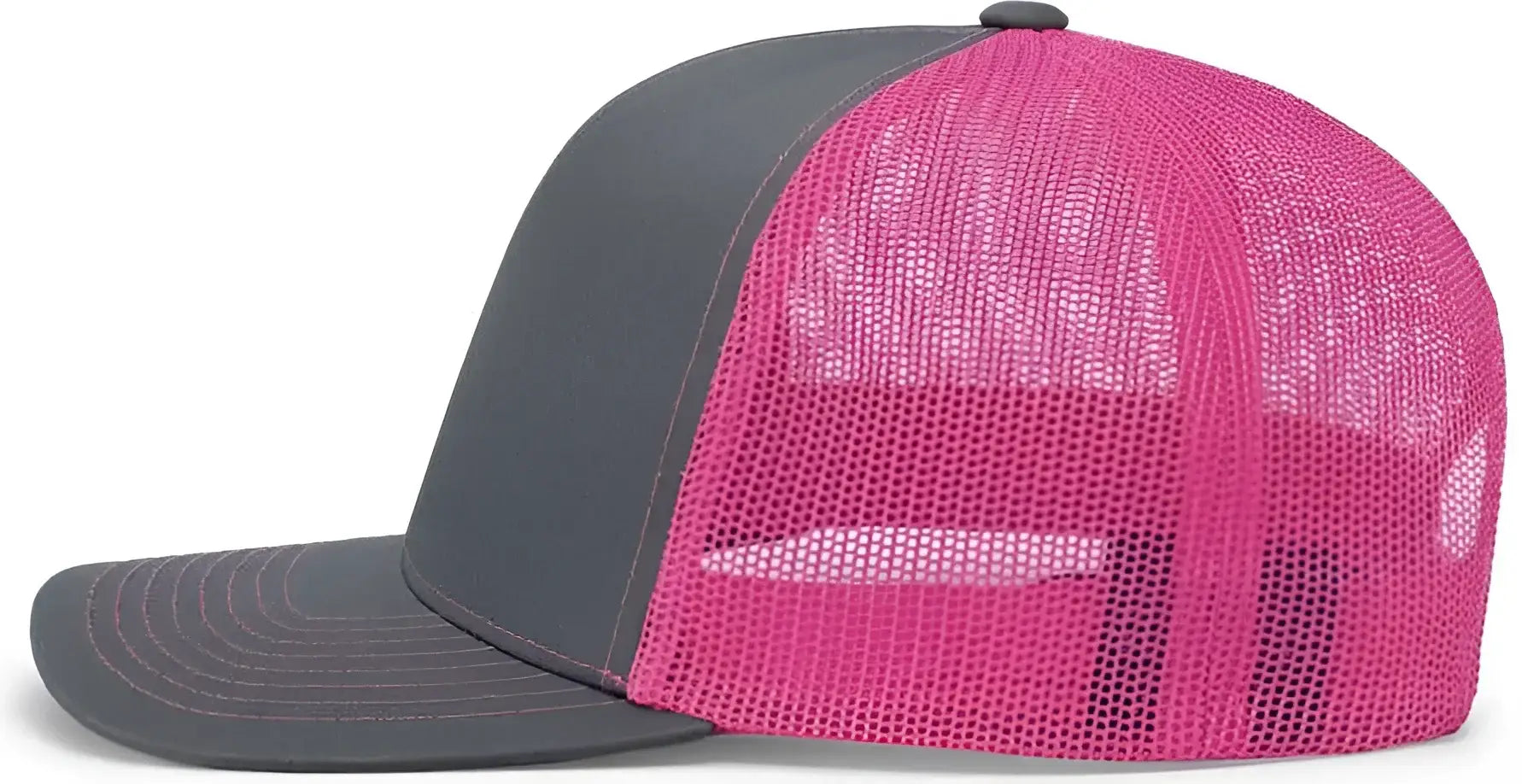 Pacific Headwear 104C Trucker Snapback Cap - Graphite Pink