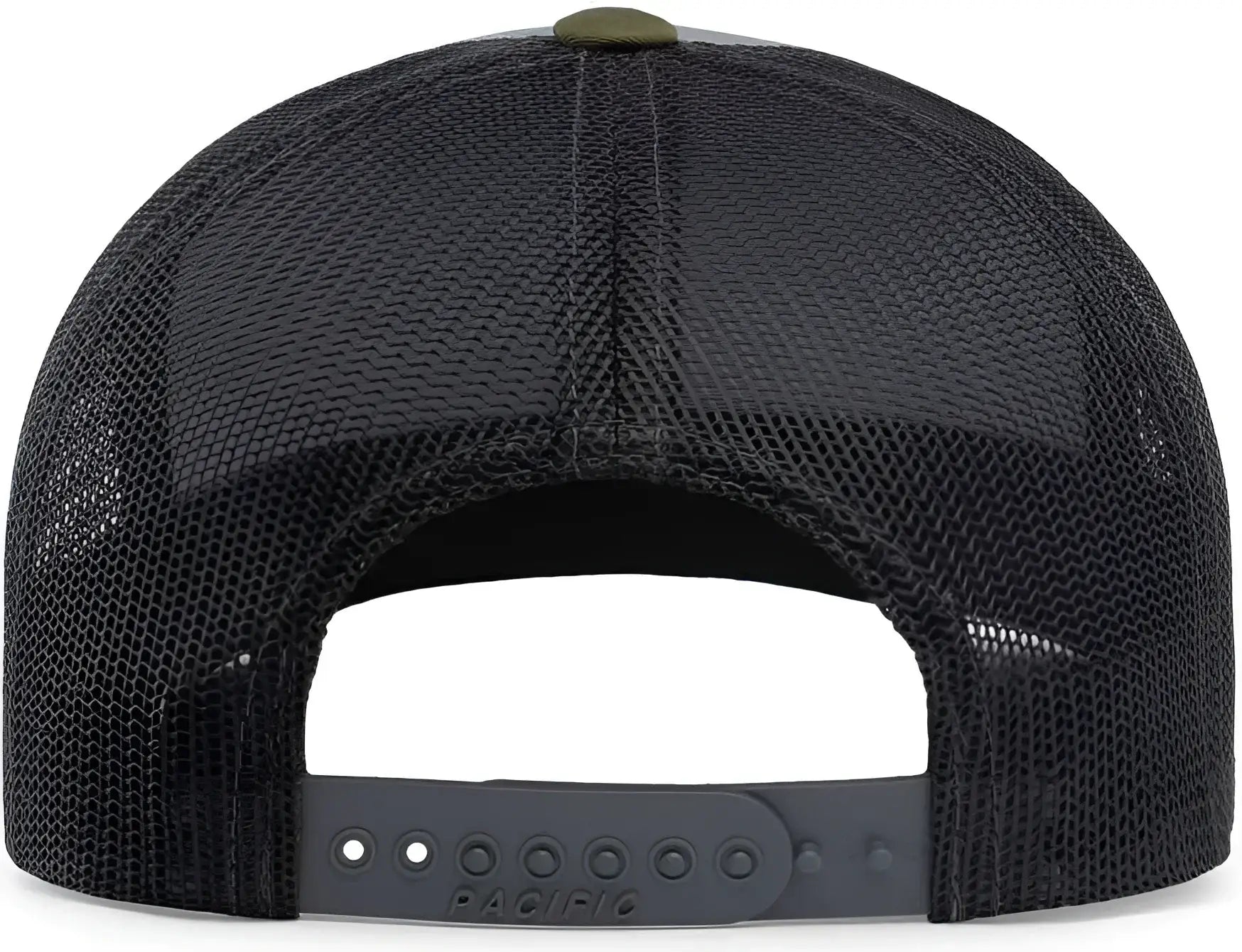 Pacific Headwear 104C Trucker Snapback Cap - Heather Grey Lt Charcoal Moss Green - Heather Grey Lt Charcoal Moss Green