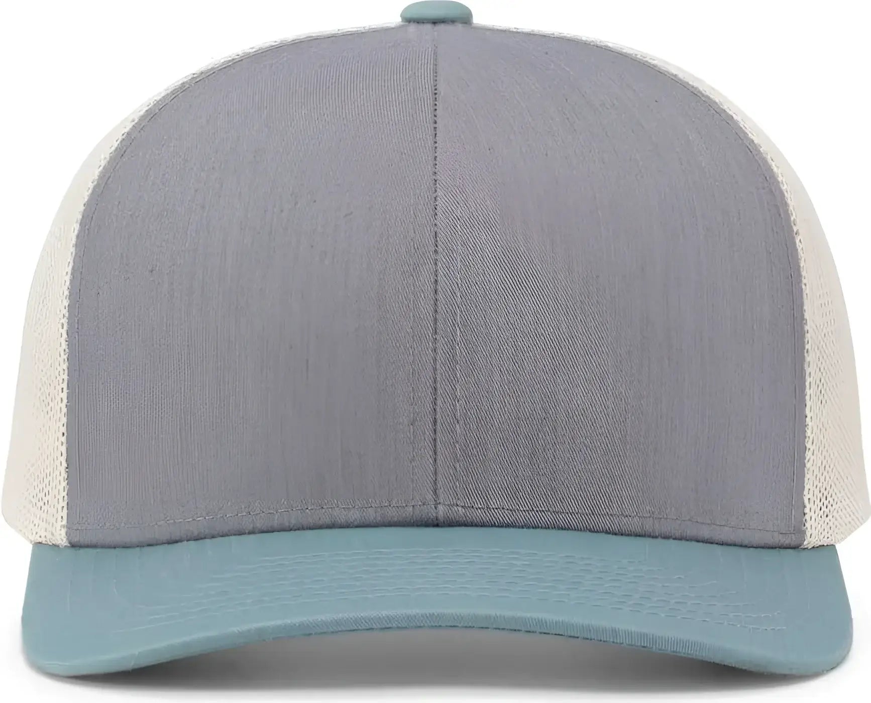 Pacific Headwear 104C Trucker Snapback Cap - Heather Grey Smoke Blue Beige - Gray Ivory / 7’’ - 7 7/8’’