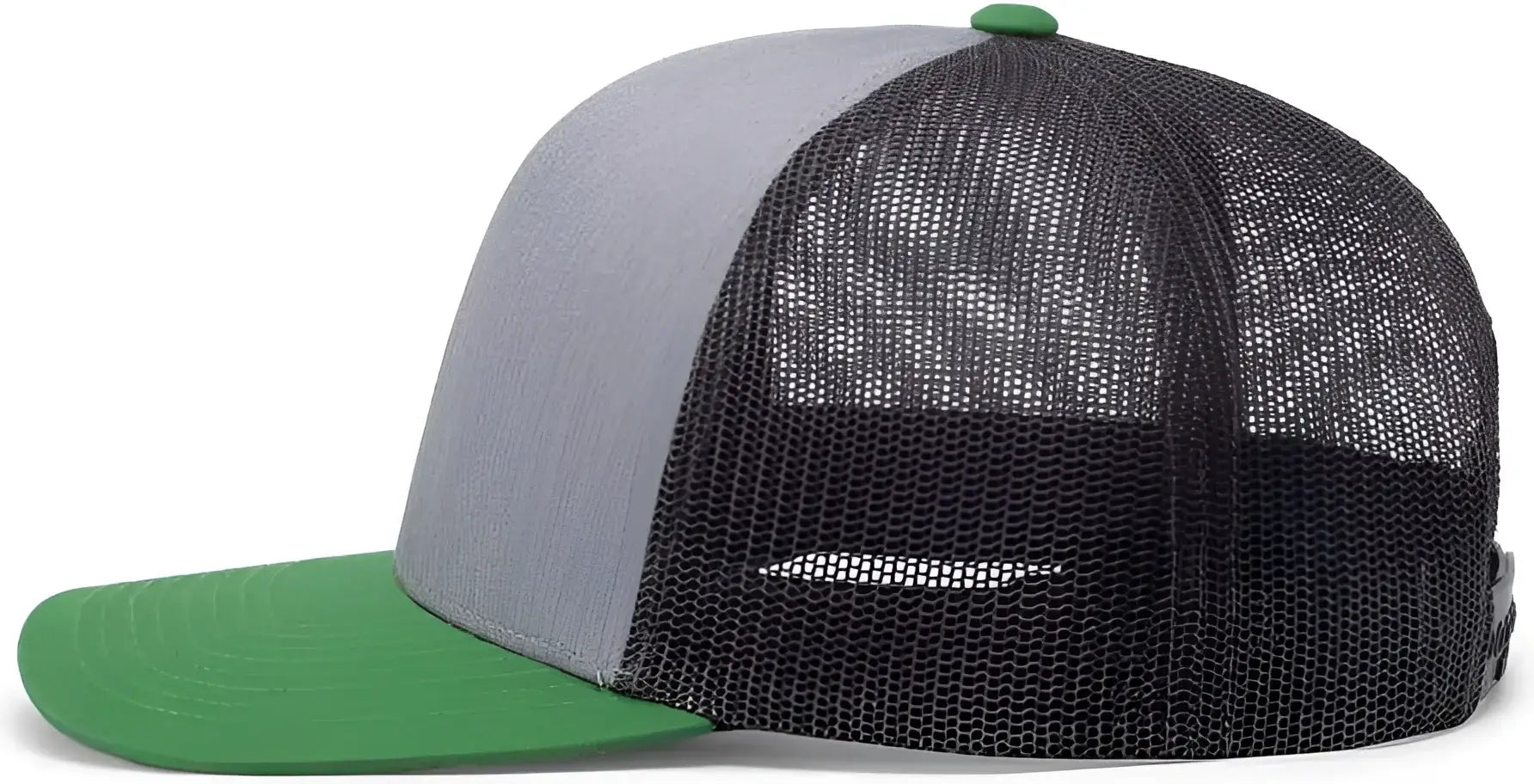 Pacific Headwear 104C Trucker Snapback Cap - HeatherGrey LtCharcoal Green - Gray Dark Gray / 7’’ - 7 7/8’’