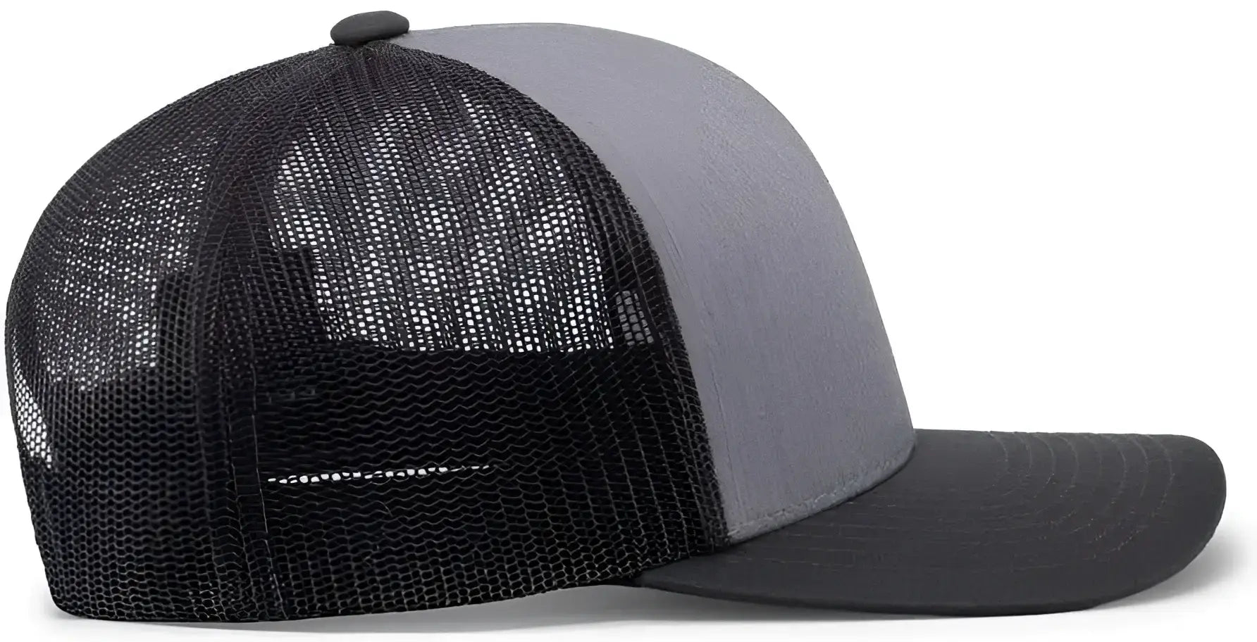 Pacific Headwear 104C Trucker Snapback Cap - HeatherGrey LtCharcoal LtCharc - Gray Dark Gray / 7’’ - 7 7/8’’