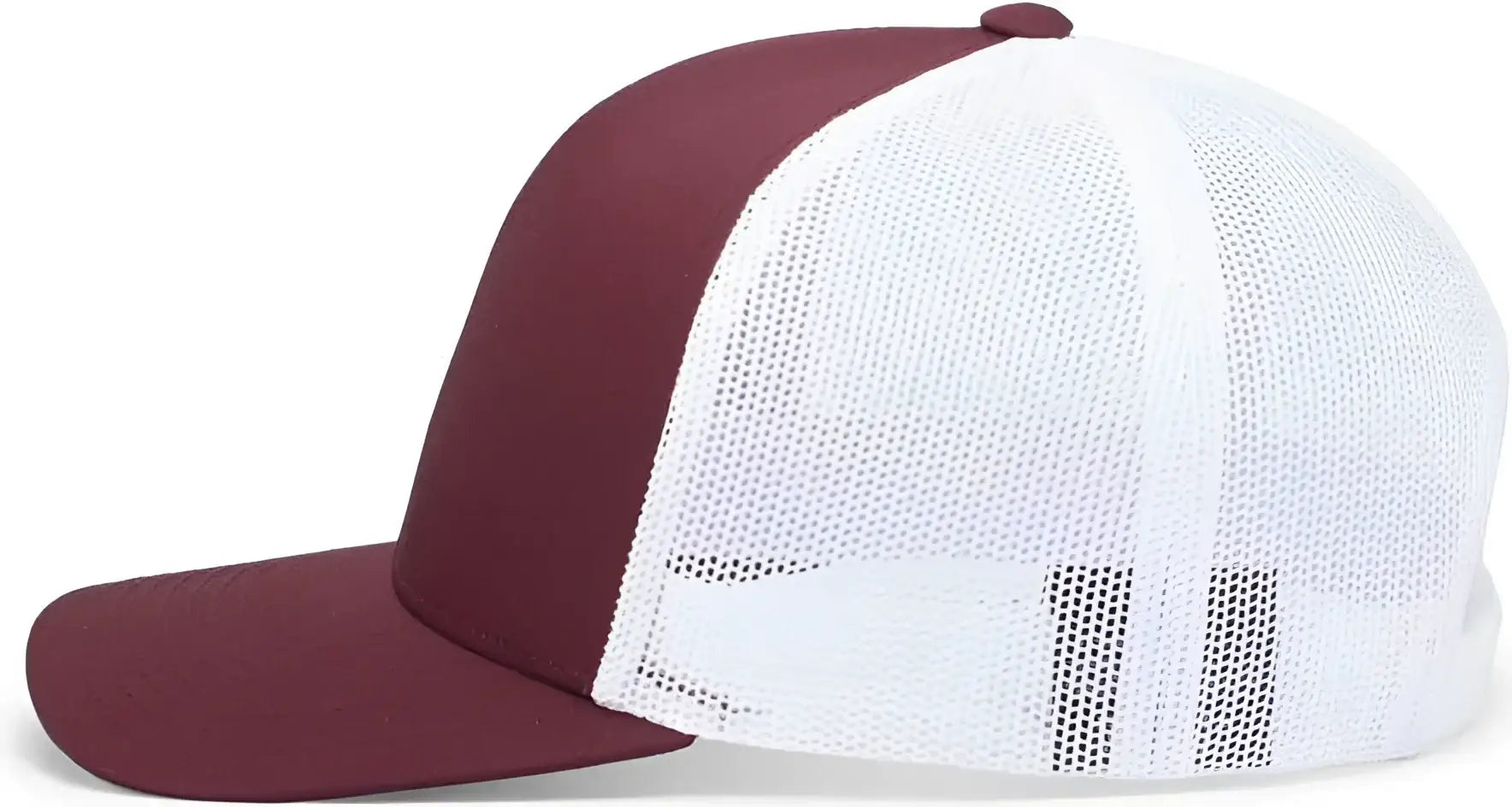 Pacific Headwear 104C Trucker Snapback Cap - Maroon White Maroon - Maroon White Maroon / 7’’ - 7 7/8’’