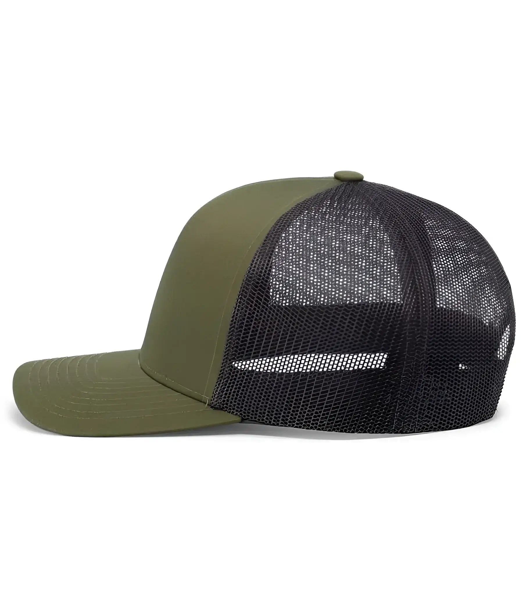 Pacific Headwear 104C Trucker Snapback Cap - Moss Green Lt Charcoal Moss Green - Moss Green Lt Charcoal Moss Green