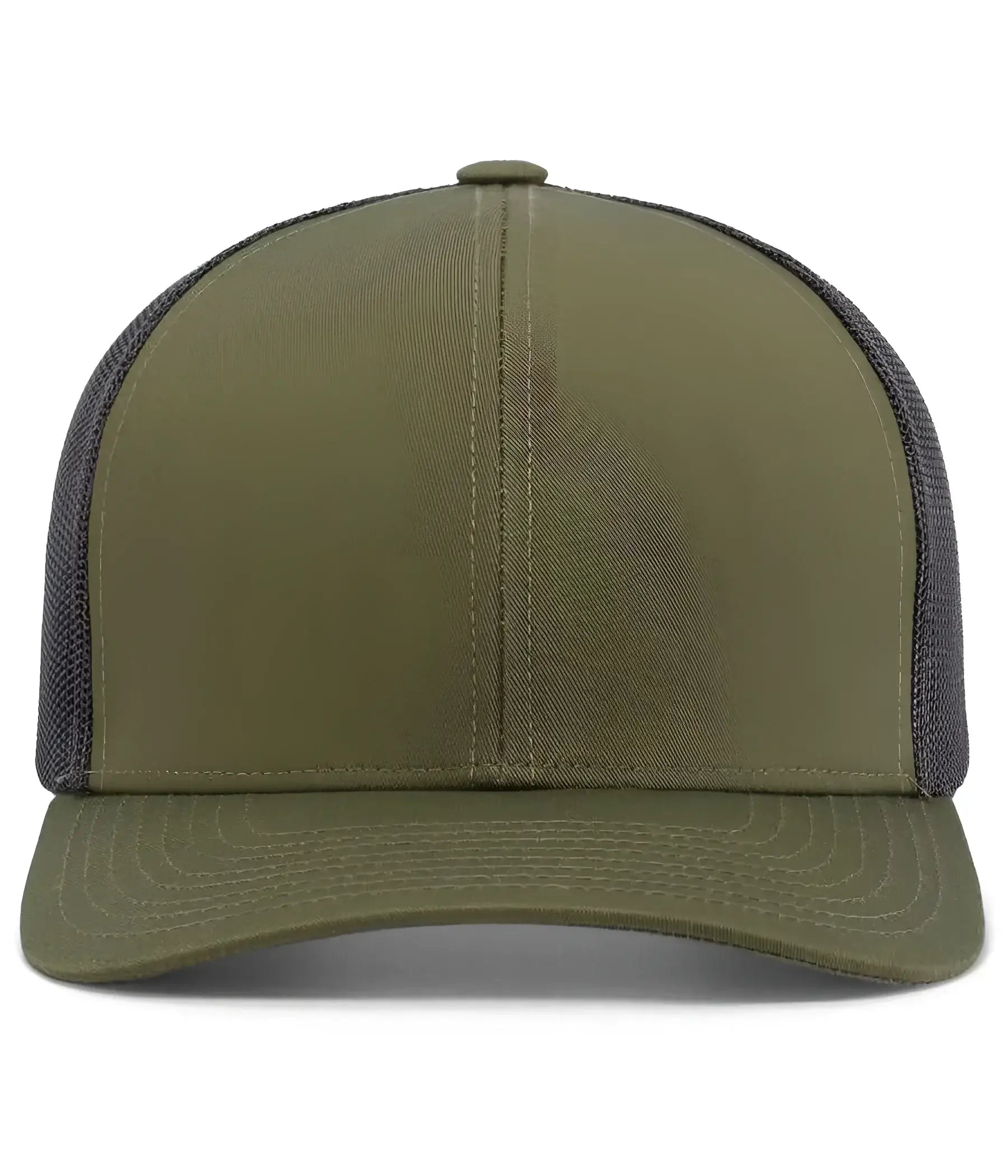 Pacific Headwear 104C Trucker Snapback Cap - Moss Green Lt Charcoal Moss Green - Moss Green Lt Charcoal Moss Green