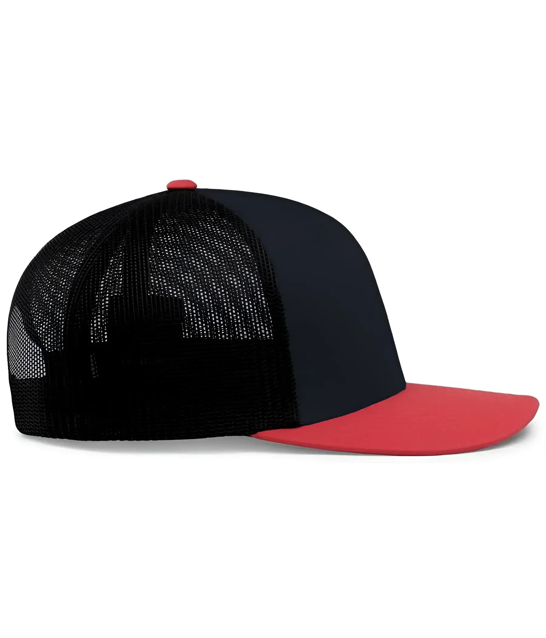 Pacific Headwear 104C Trucker Snapback Cap - Navy Red - Navy Red / 7’’ - 7 7/8’’