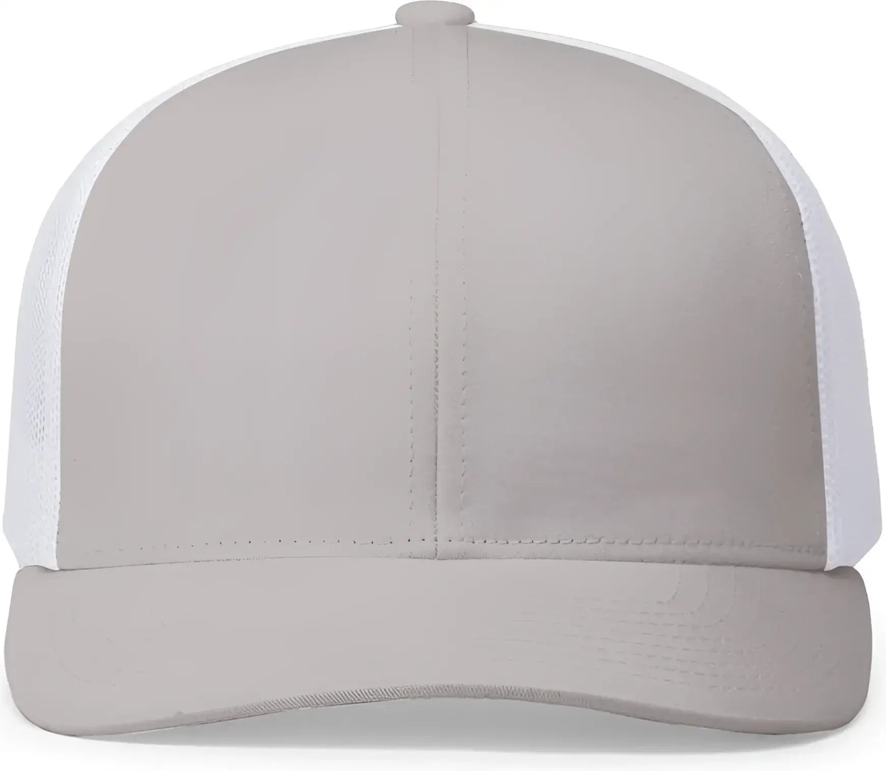 Pacific Headwear 104C Trucker Snapback Cap - Silver White