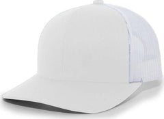 Pacific Headwear 104C Trucker Snapback Cap Silver White Light Gray White / 6 1/2’’ 7’’