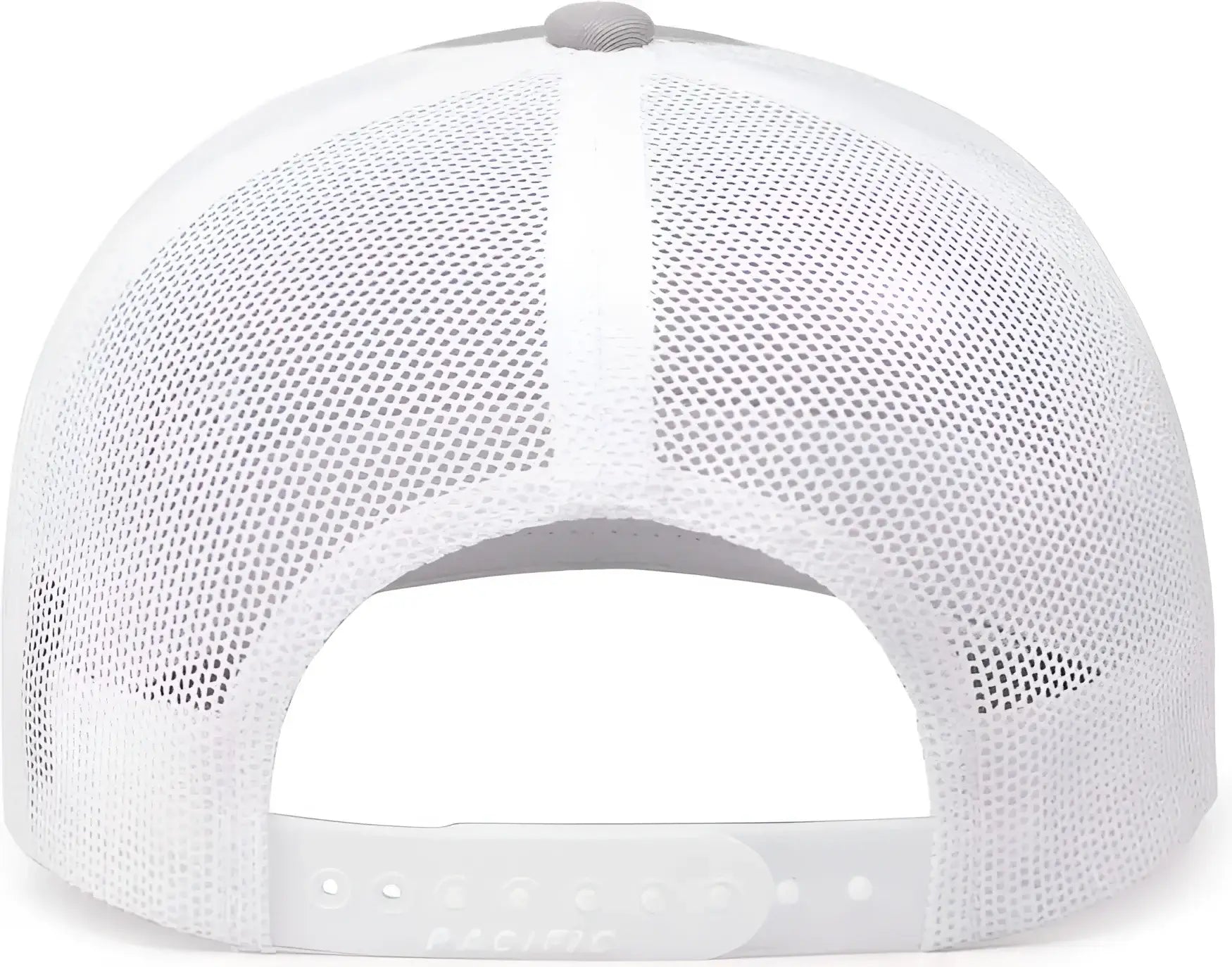 Pacific Headwear 104C Trucker Snapback Cap - Silver White